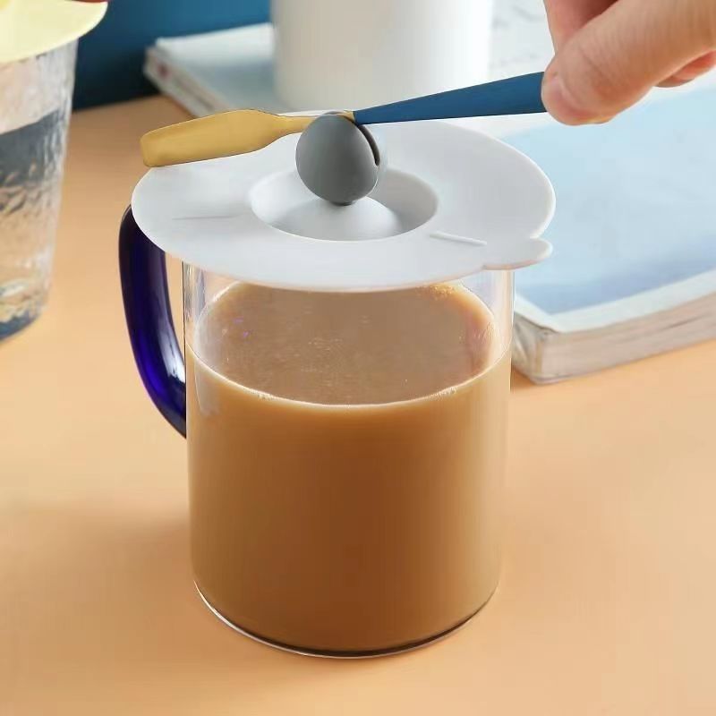 圆形硅胶杯盖通用子盖子单卖玻璃水杯茶杯配件马克杯盖咖啡杯