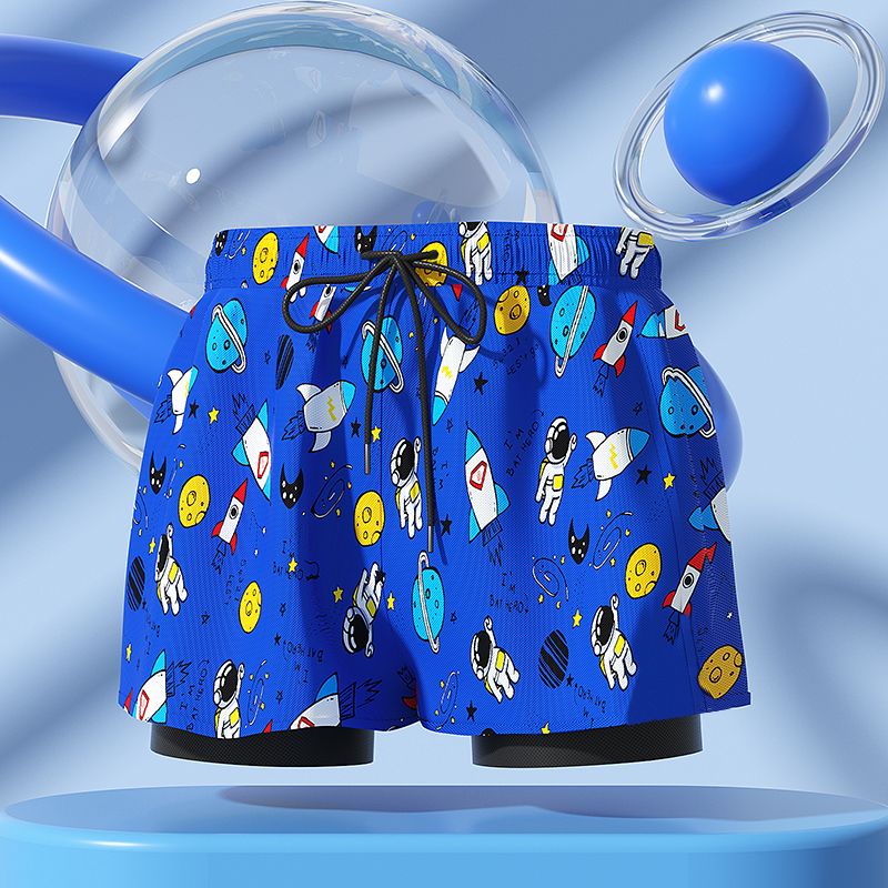 儿童泳裤双层夏季男孩小中大童男童宝宝游泳裤2022新款游泳套装