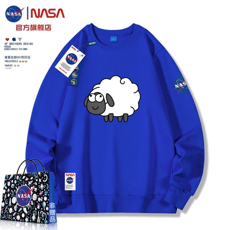 NASA官方旗舰店联名羊了个羊纯棉卫衣男女秋季潮流情侣装圆领外套