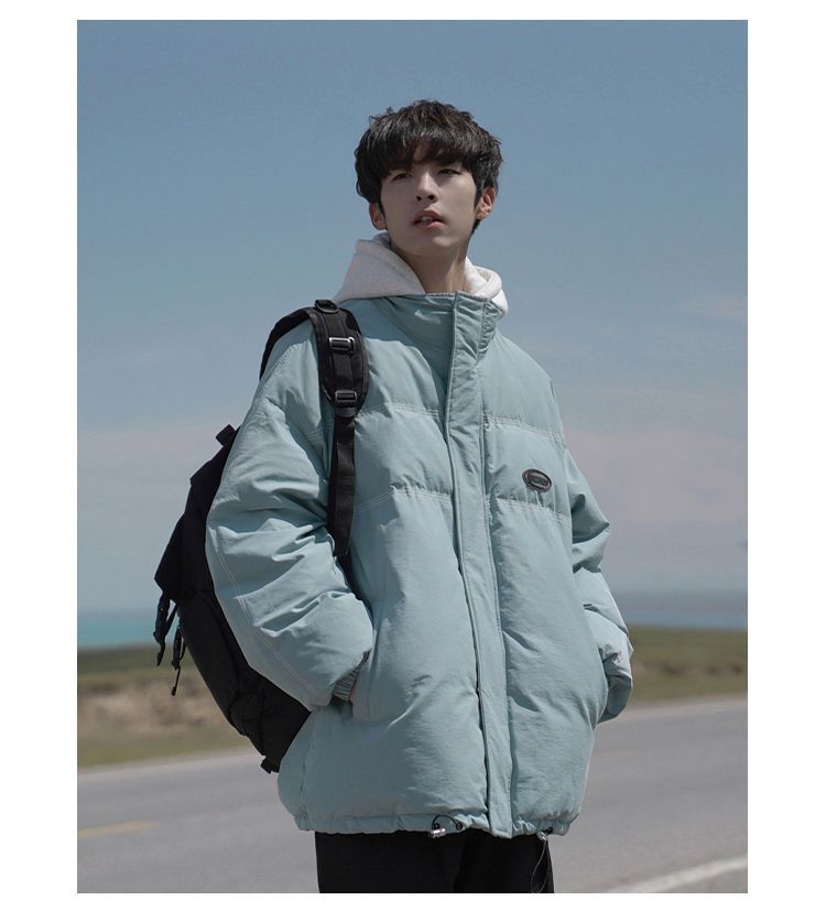 Vestiti finti in due pezzi Sciolti versatili, Cappotto in cotone con cappuccio alla moda per studenti per uomo, Autunno e_voghion.com