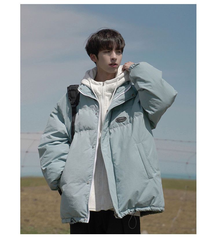 Vestiti finti in due pezzi Sciolti versatili, Cappotto in cotone con cappuccio alla moda per studenti per uomo, Autunno e_voghion.com