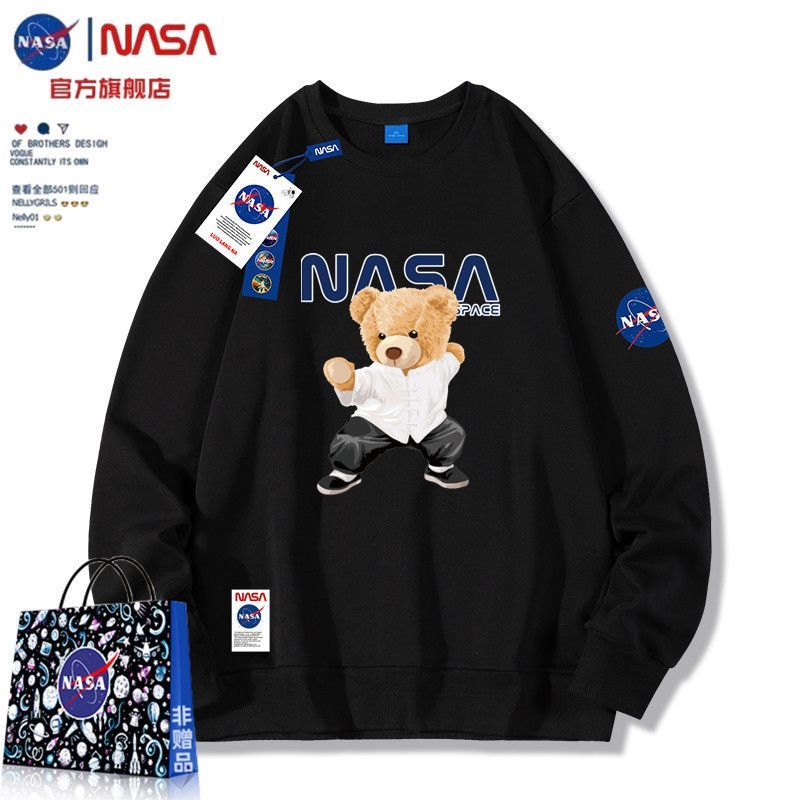 NASA官方旗艦店聯名純棉衛衣男女秋季青少年寬鬆百搭上衣情侶外套