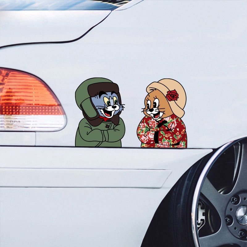 Northeastern Tom and Jerry car sticker cartoon Tom personality funny motorcycle electric creative body decoration reflective