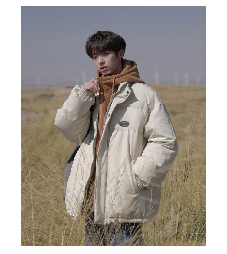 Vestiti finti in due pezzi Sciolti versatili, Cappotto in cotone con cappuccio alla moda per studenti per uomo, Autunno e_voghion.com