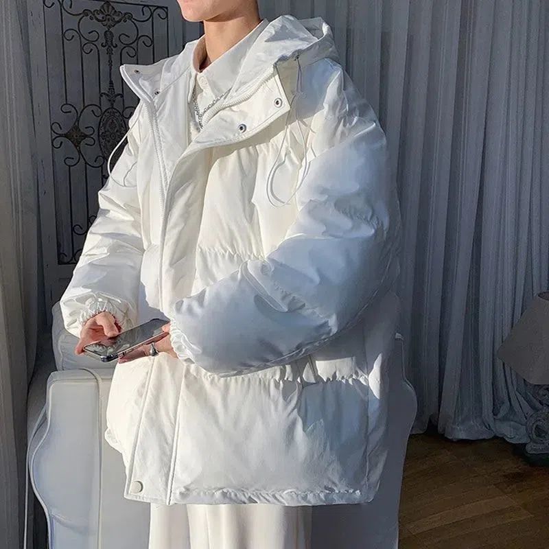 2023 Winter New for Male and Female Students Versatile Loose Trend Thickened Cotton Coat_voghion.com