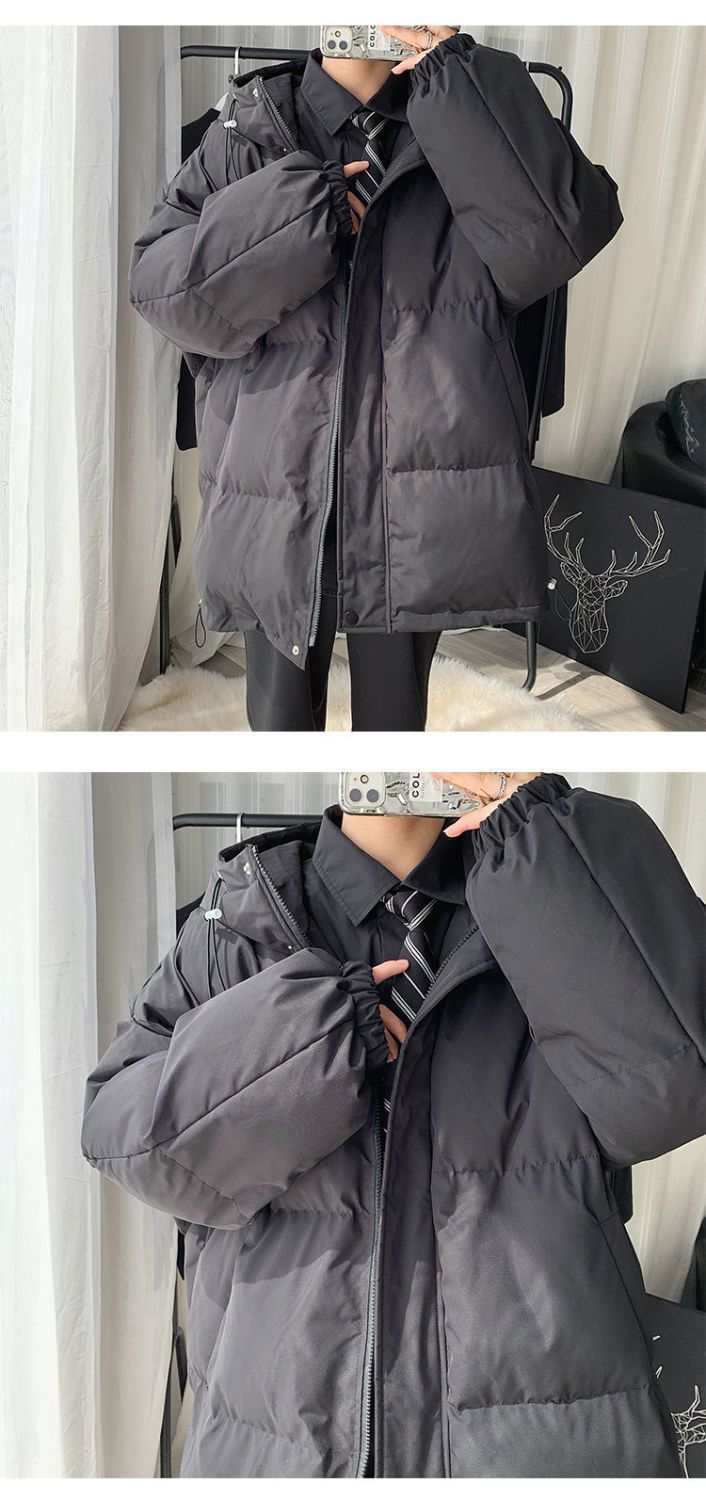 2023 Winter New for Male and Female Students Versatile Loose Trend Thickened Cotton Coat_voghion.com