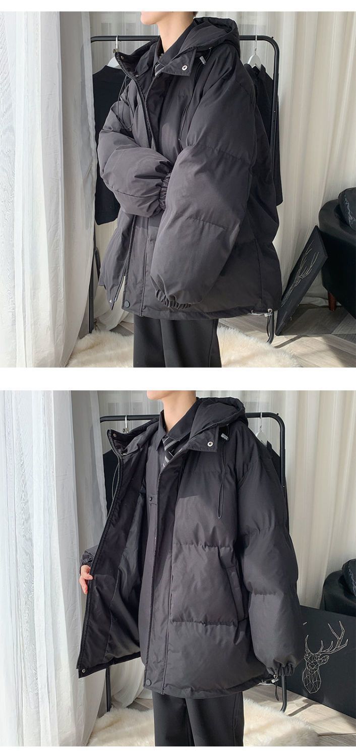 2023 Winter New for Male and Female Students Versatile Loose Trend Thickened Cotton Coat_voghion.com