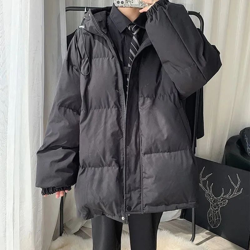 2023 Winter New for Male and Female Students Versatile Loose Trend Thickened Cotton Coat_voghion.com