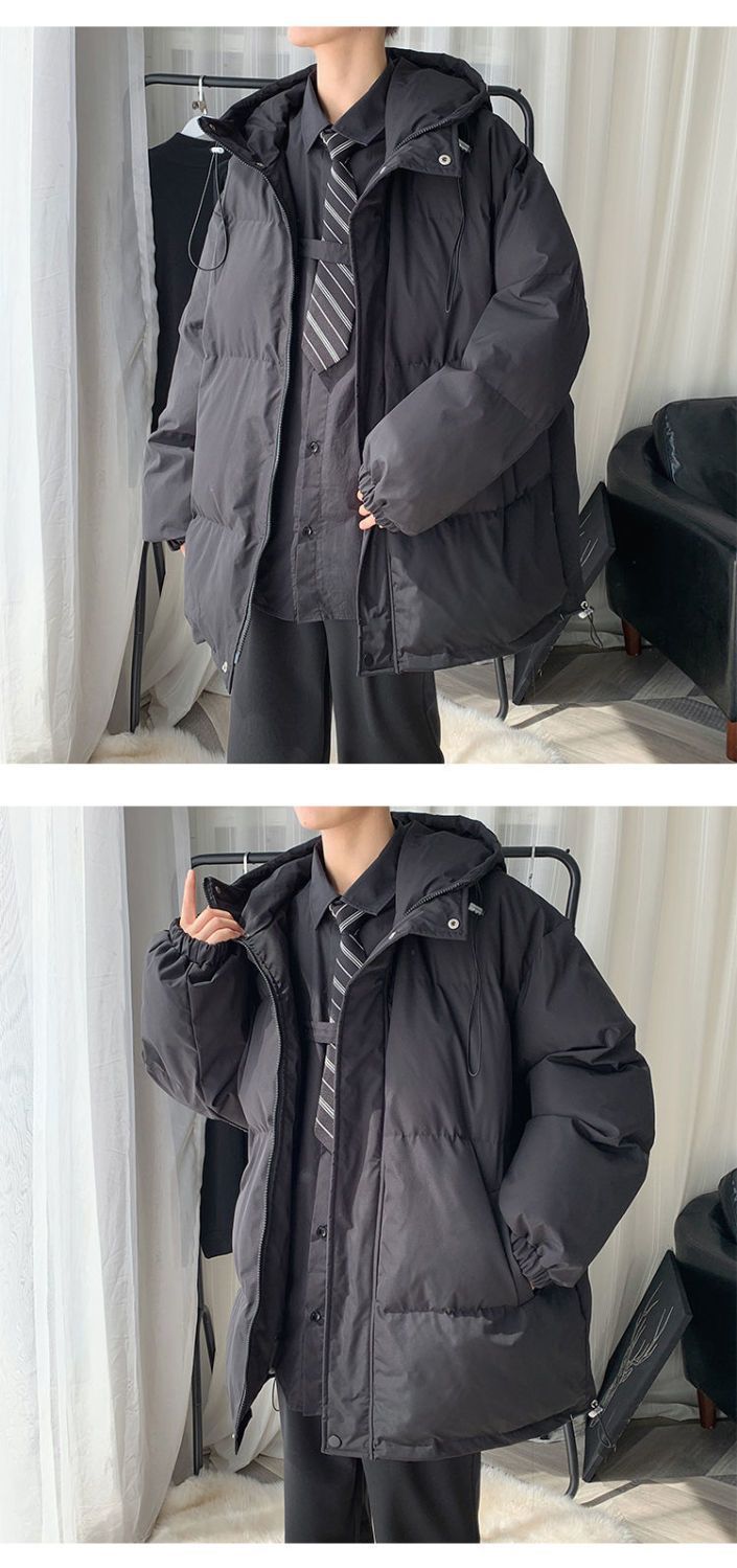 2023 Winter New for Male and Female Students Versatile Loose Trend Thickened Cotton Coat_voghion.com