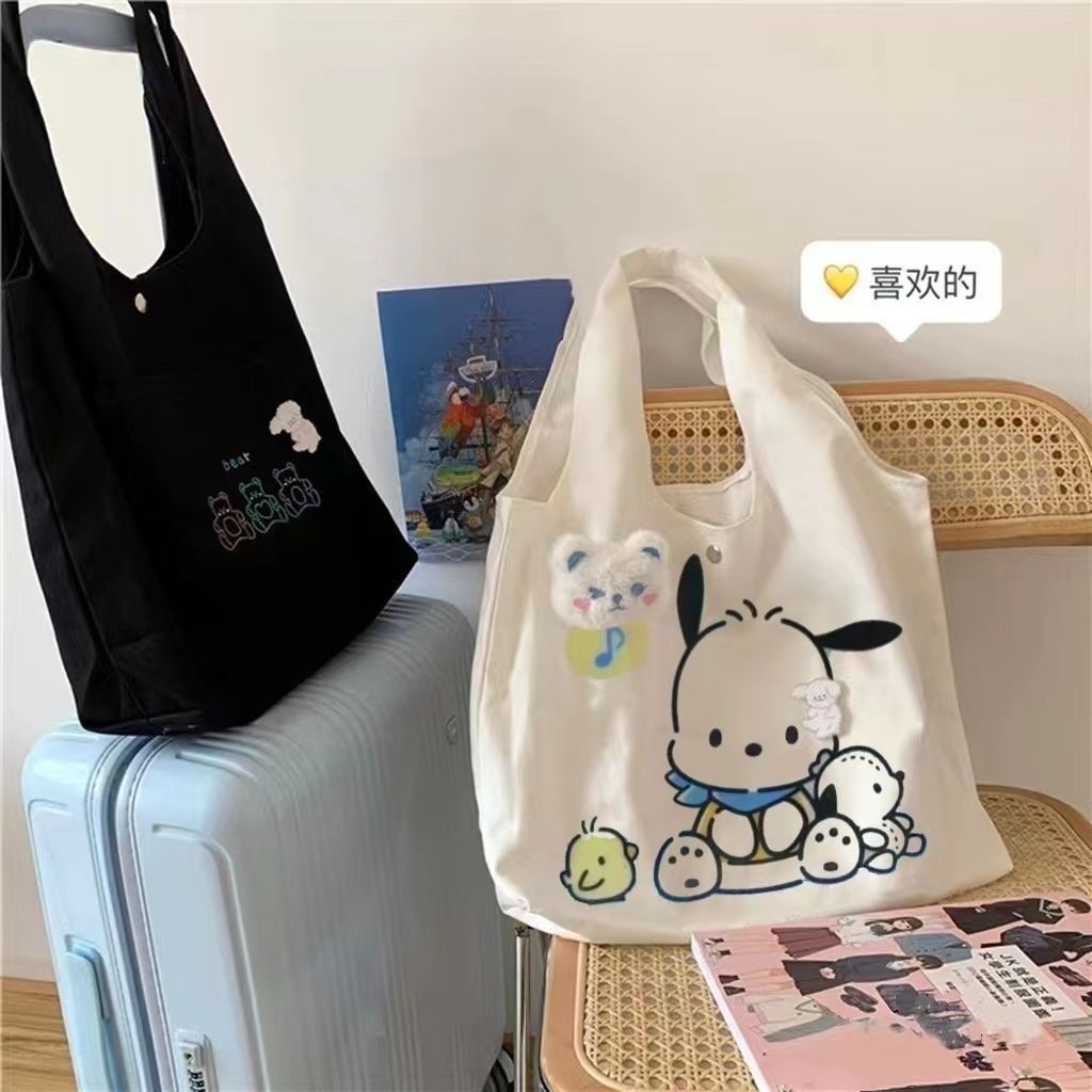 Japanese Harajuku cute vintage canvas bag female ins Mori wild student class handbag book bag large capacity