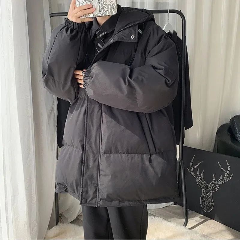 2023 Winter New for Male and Female Students Versatile Loose Trend Thickened Cotton Coat_voghion.com