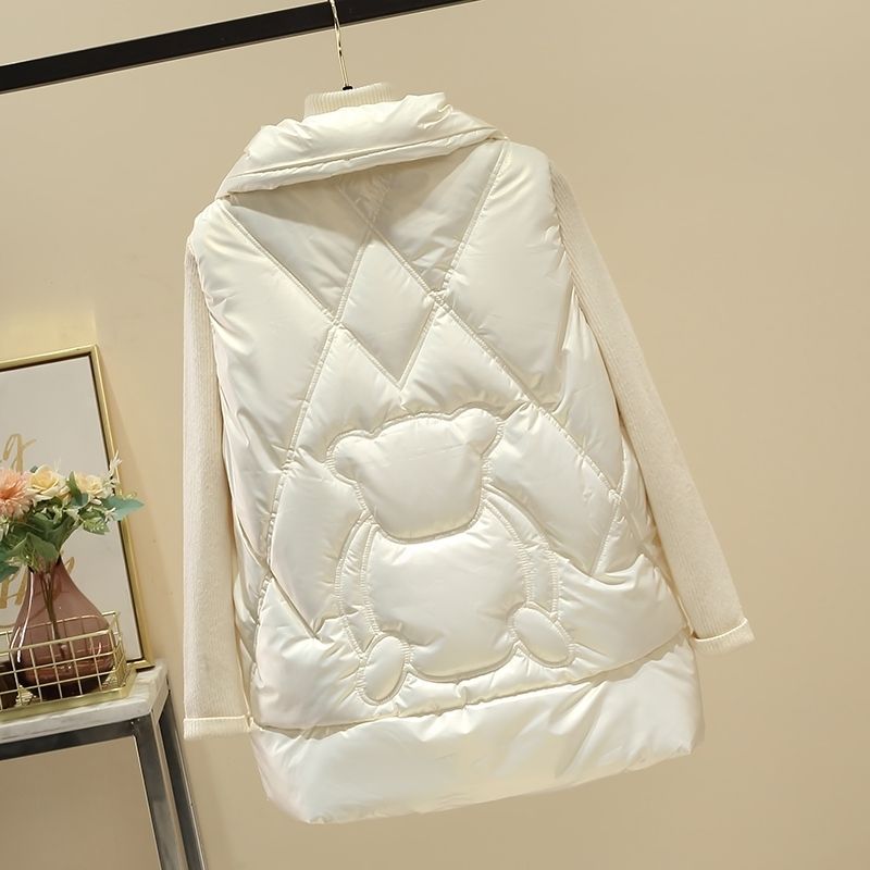 Down cotton vest women's  new autumn and winter waistcoat vest coat wash-free bear this year's popular vest trend
