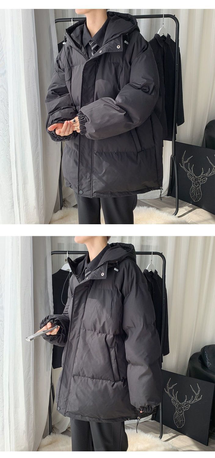 2023 Winter New for Male and Female Students Versatile Loose Trend Thickened Cotton Coat_voghion.com