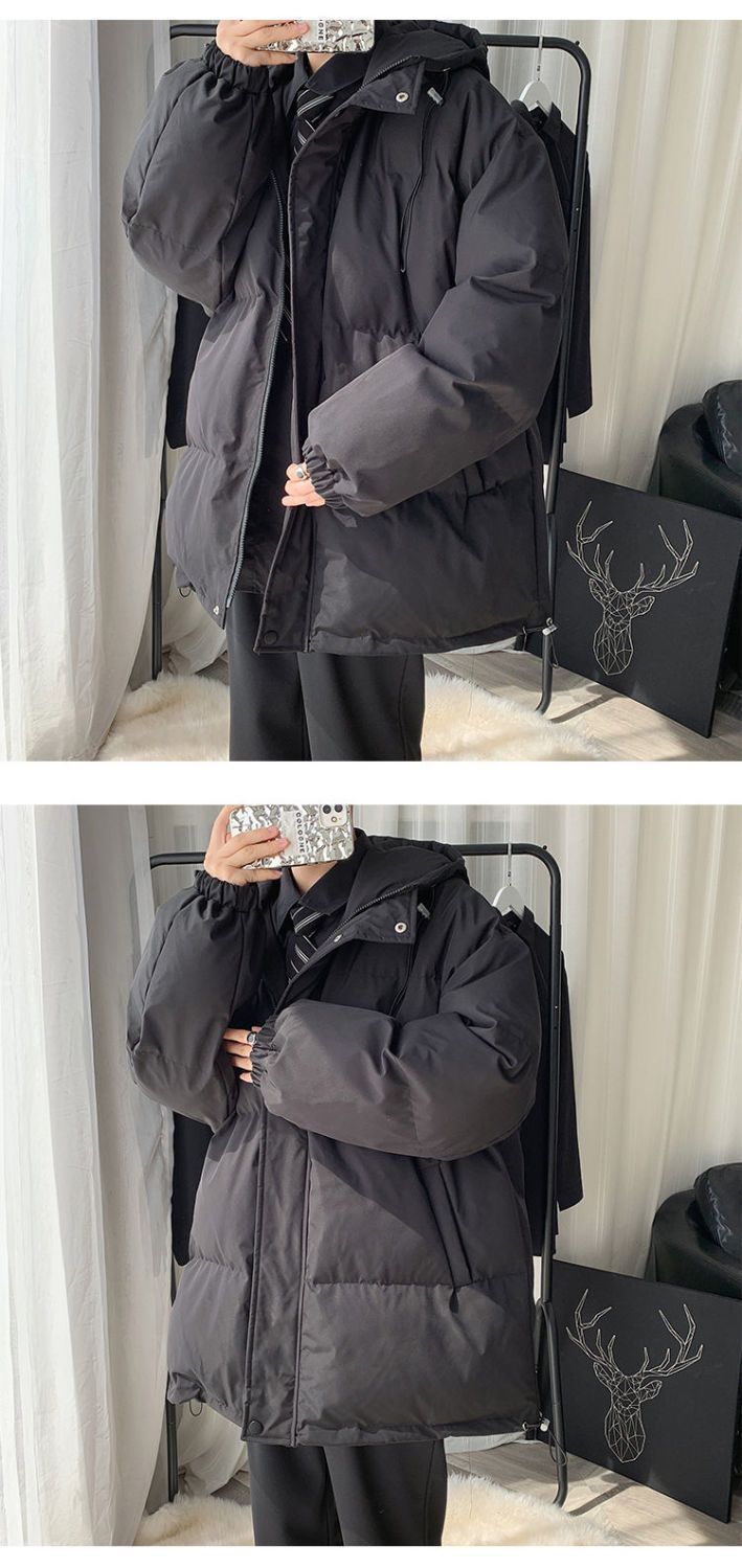 2023 Winter New for Male and Female Students Versatile Loose Trend Thickened Cotton Coat_voghion.com