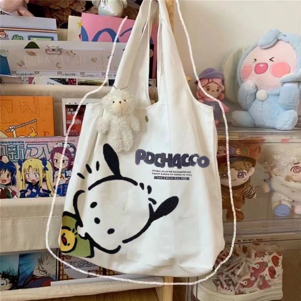 Japanese Harajuku cute vintage canvas bag female ins Mori wild student class handbag book bag large capacity