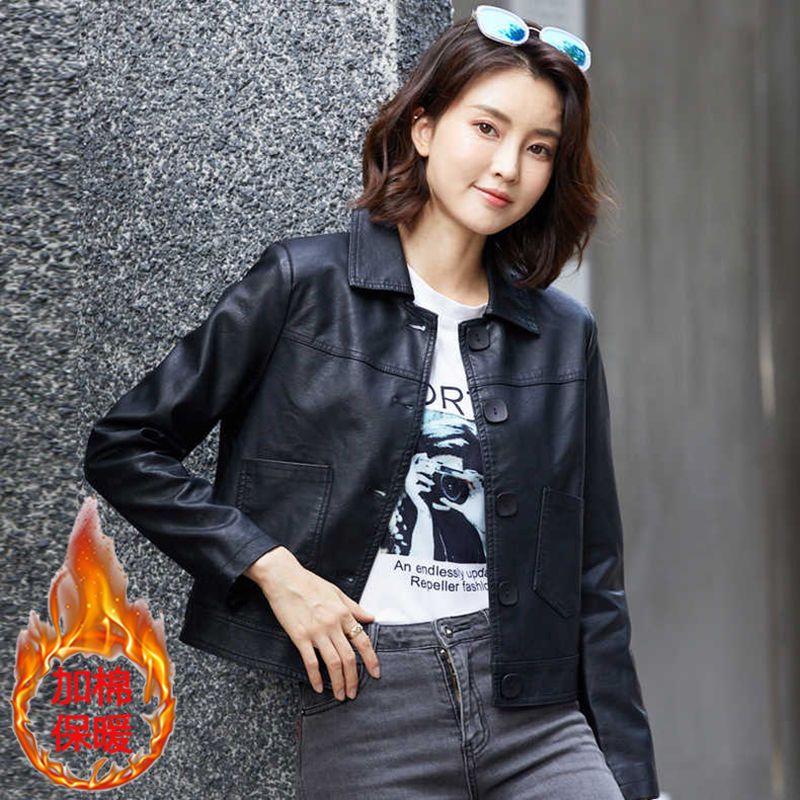春秋皮衣女洋氣2023新款爆款皮衣秋款外穿春秋百搭矮個子短款外套