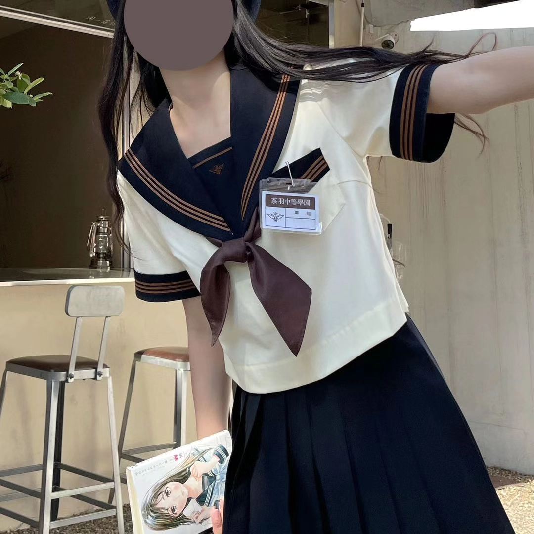 茶羽中春夏白三本学院风JK制服长裙正版日系水手服套装全套班服