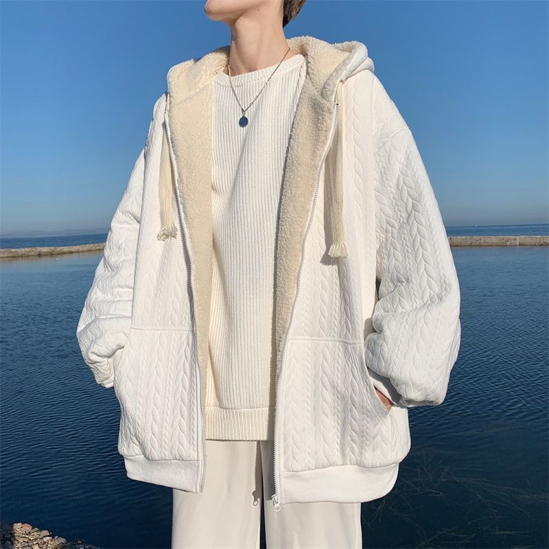 Chaqueta con capucha hombre invierno lana acolchada algodón_voghion.com