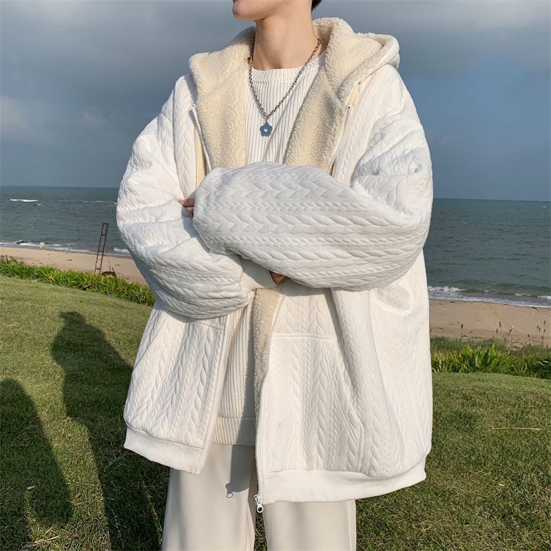 Chaqueta con capucha hombre invierno lana acolchada algodón_voghion.com
