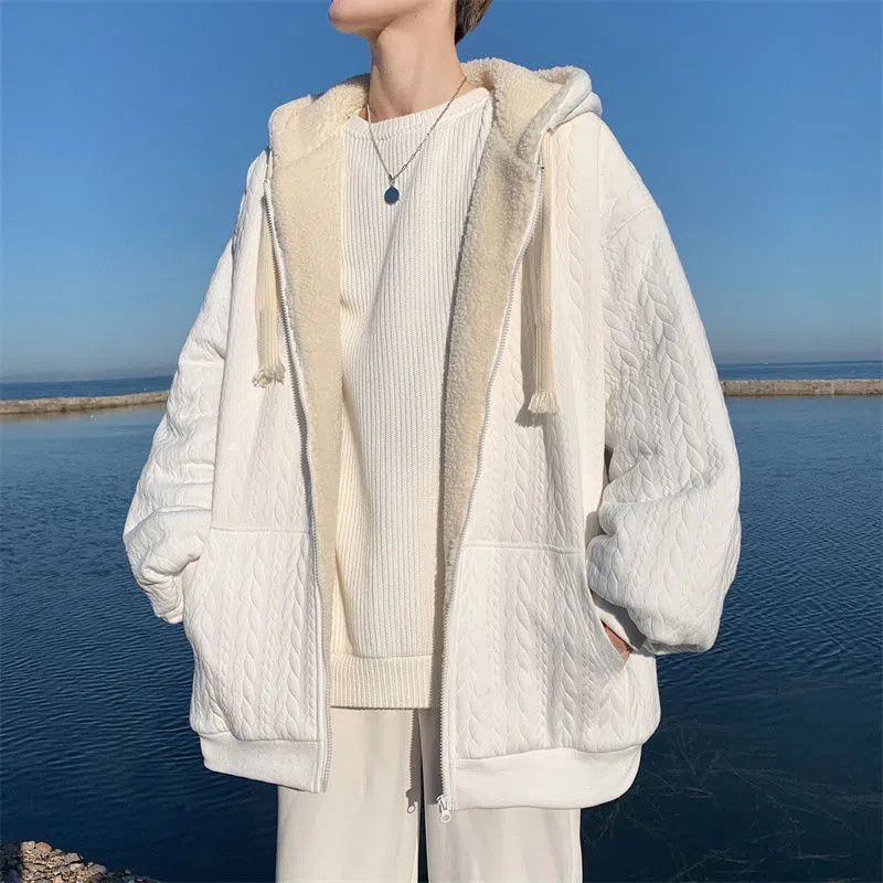 Chaqueta con capucha hombre invierno lana acolchada algodón_voghion.com