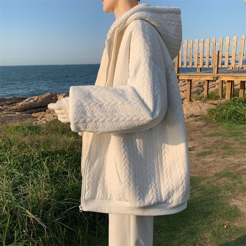 Chaqueta con capucha hombre invierno lana acolchada algodón_voghion.com