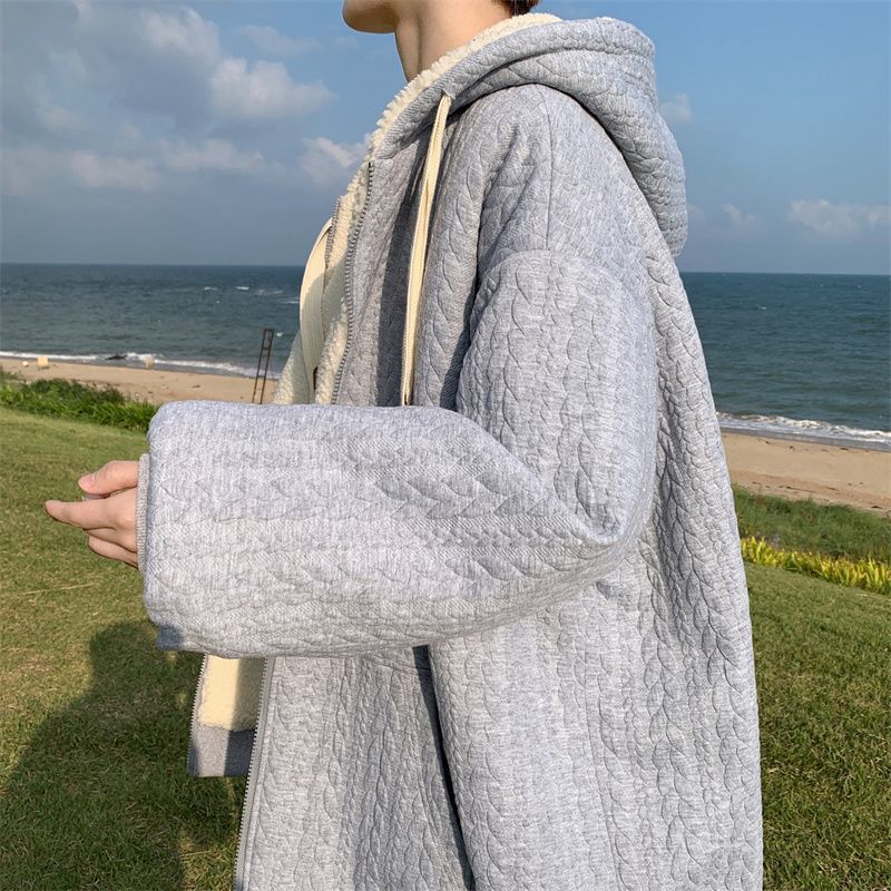 Chaqueta con capucha hombre invierno lana acolchada algodón_voghion.com