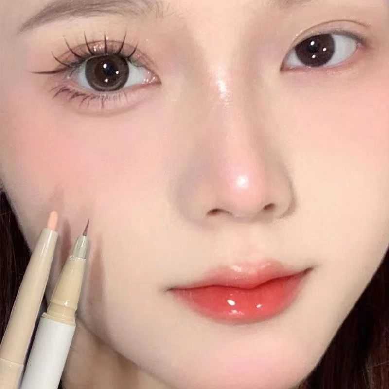嘭嘭惹人憐~極細雙頭臥蠶筆眼線筆兩用珠光提亮新手純欲粉嫩下至