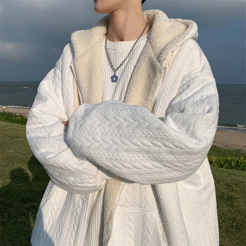 Chaqueta con capucha hombre invierno lana acolchada algodón_voghion.com