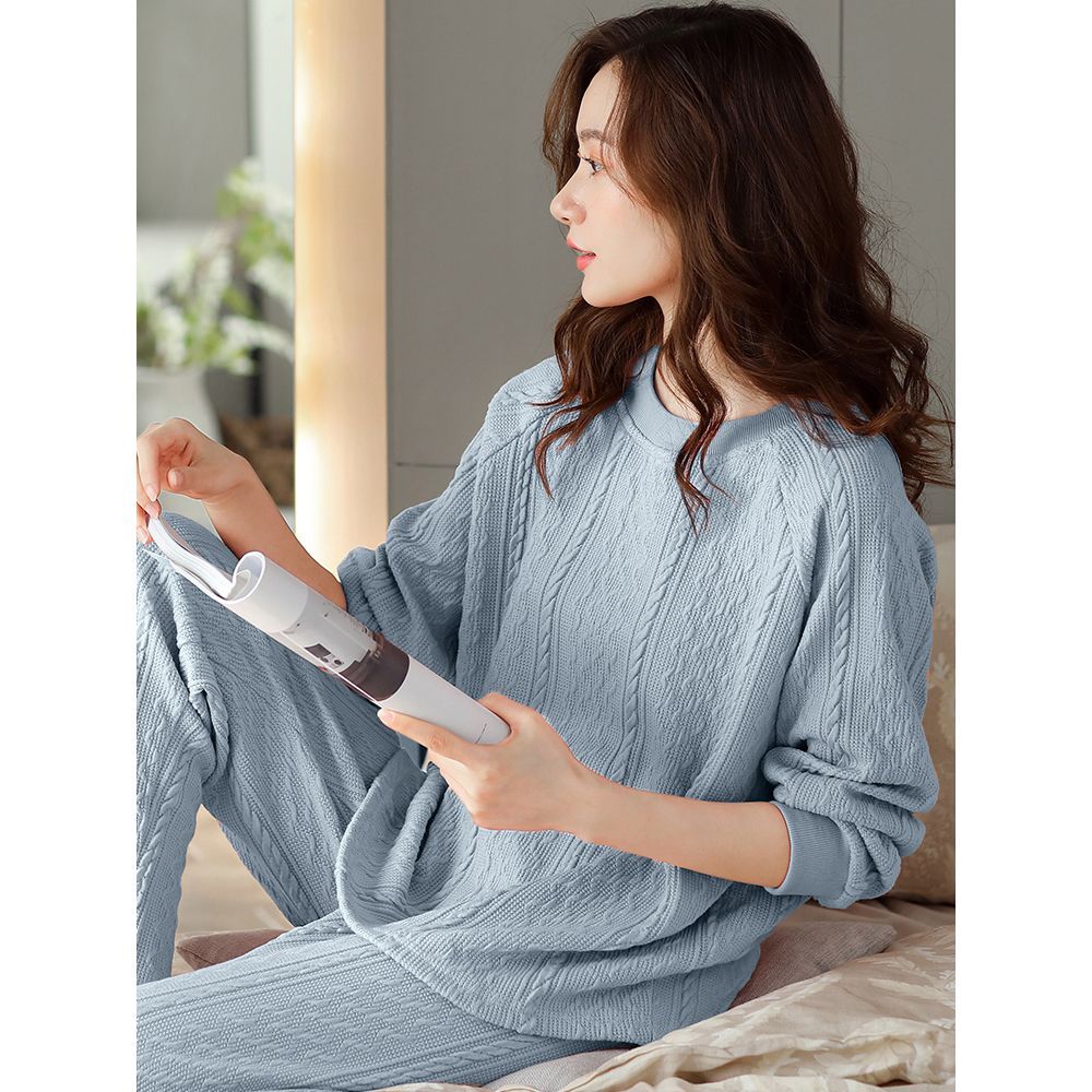 100% Cotton Pajamas Women's Spring and Autumn Pure Cotton Long Sleeves High Sense Ladies Summer Simple Homewear Suit Winter