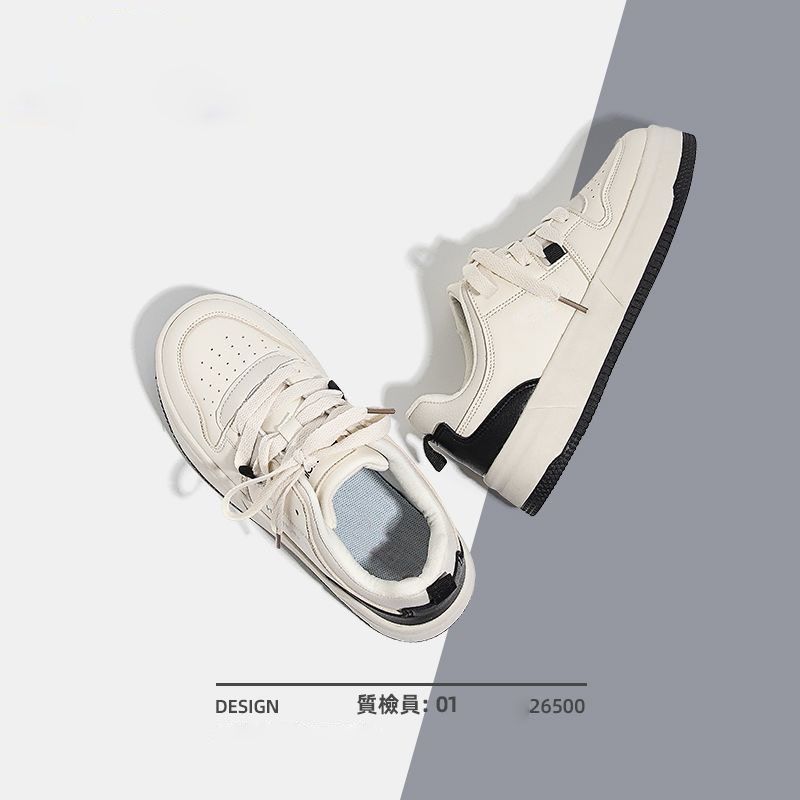 Real soft leather thick-soled board shoes female students all-match casual shoes 2022 autumn new ins Korean version of the small white shoes women
