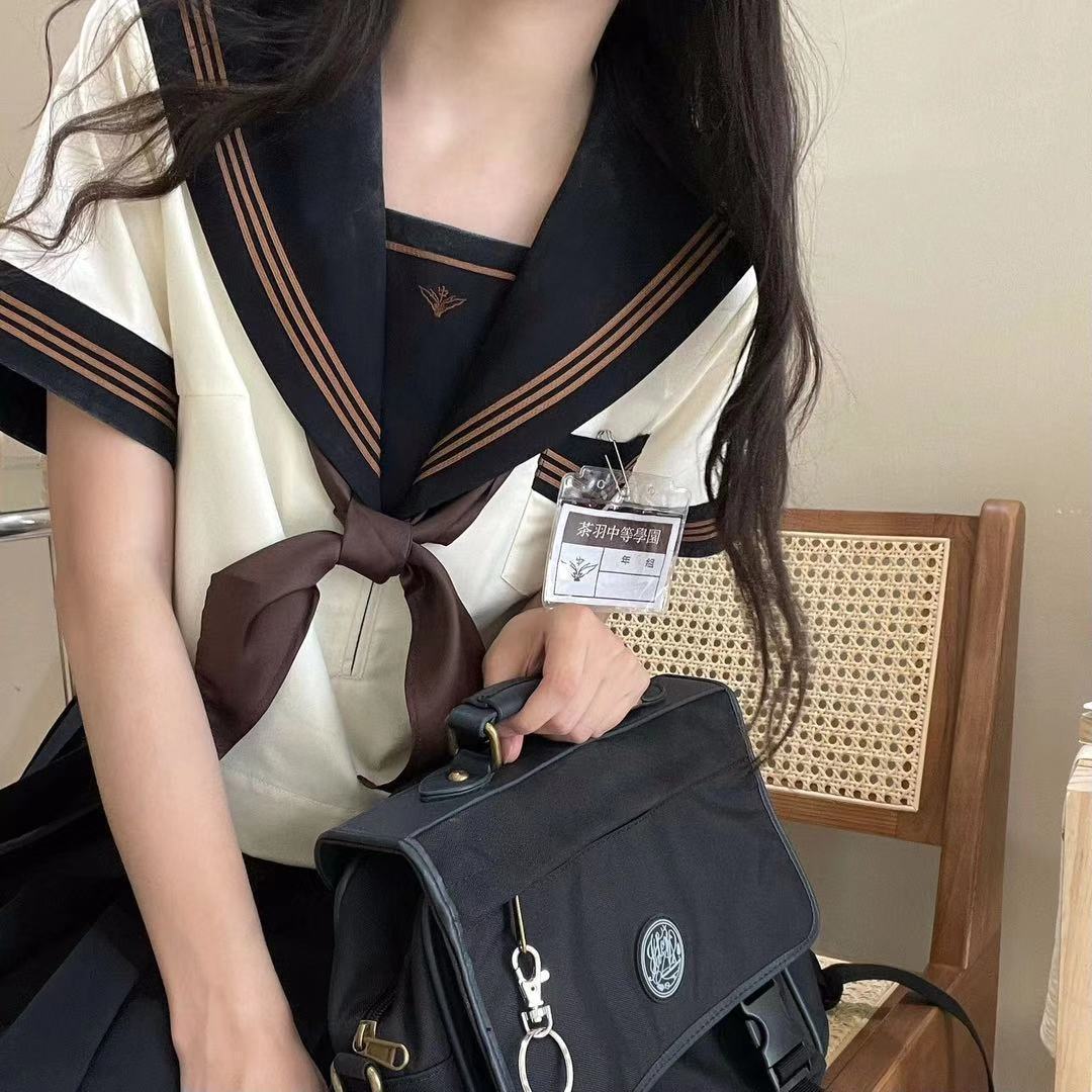 茶羽中春夏白三本学院风JK制服长裙正版日系水手服套装全套班服