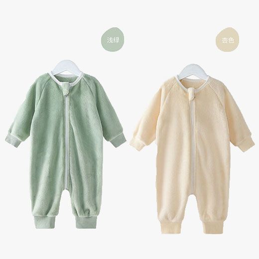Buy one get one free baby flannel warm pajamas autumn and winter men and women baby coral fleece jumpsuit plus fleece sleeping bag