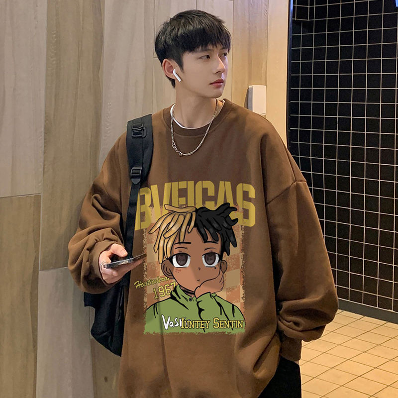 美式高街衛衣男春秋冬季重磅hiphop潮牌復古加厚加絨上衣寬鬆外套