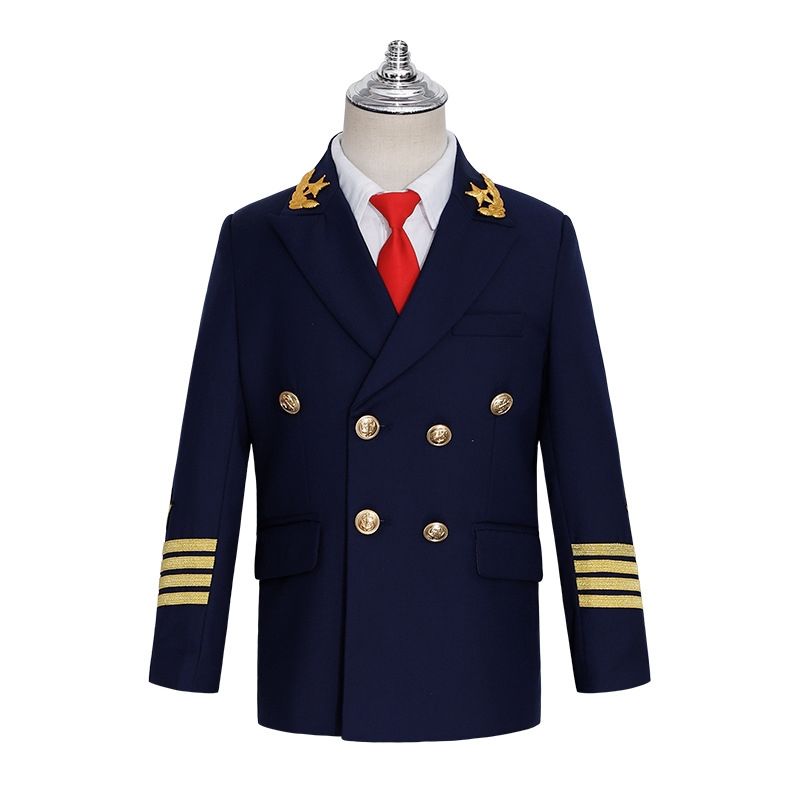 Boys' suit suit, children's dress, navy captain model, catwalk small suit, big boy's National Day piano performance costume