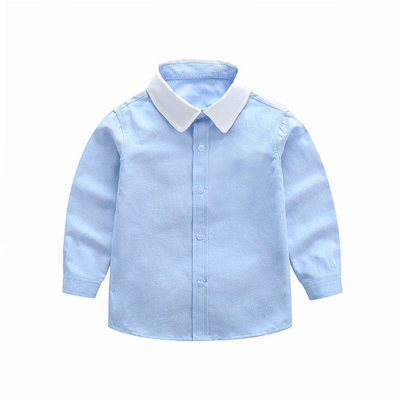 White-collar blue shirt long-sleeved boys and girls school uniform inch clothes autumn and winter new performance children's clothing