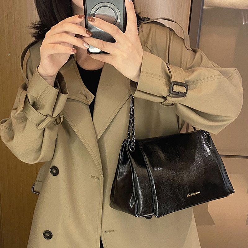 高級感大容量包包女2022新款潮秋冬復古單肩包時尚百搭上班通勤包