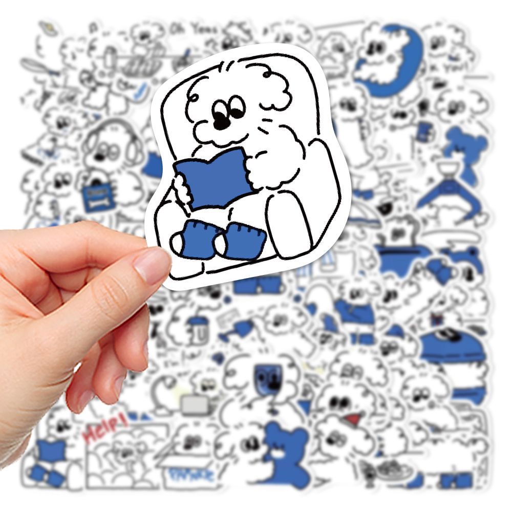 270 Korean cute puppy stickers naughty lines puppy stickers handbook computer ipad decoration DIY waterproof