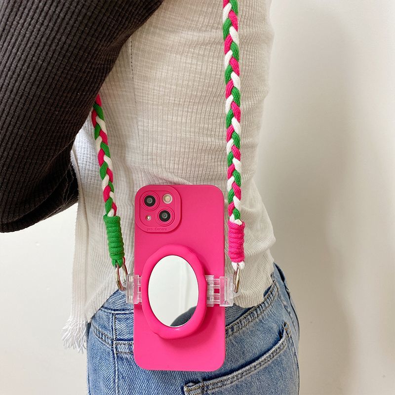 苹果13ProMax背带夹子手机壳 适用iPhone11/12斜跨夹子支架手机套