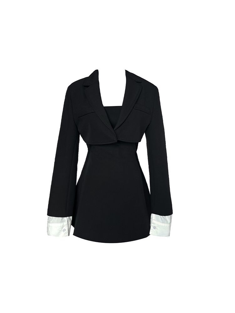 IN MIMIFACE black autumn suit female royal sister light mature temperament suit suit skirt high-end two-piece set
