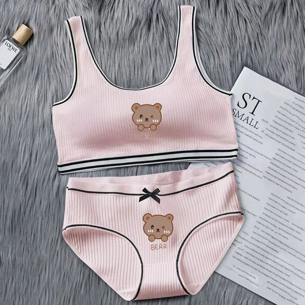 Underwear panty set female junior high school student Korean version of the big boy junior high school student development period small vest girl bra thin