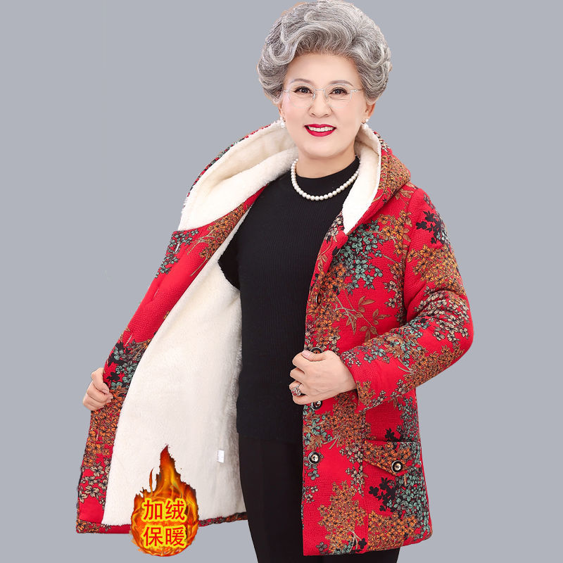 Middle-aged and elderly women's clothing, wife's cotton-padded clothes, grandma's cotton-padded jacket