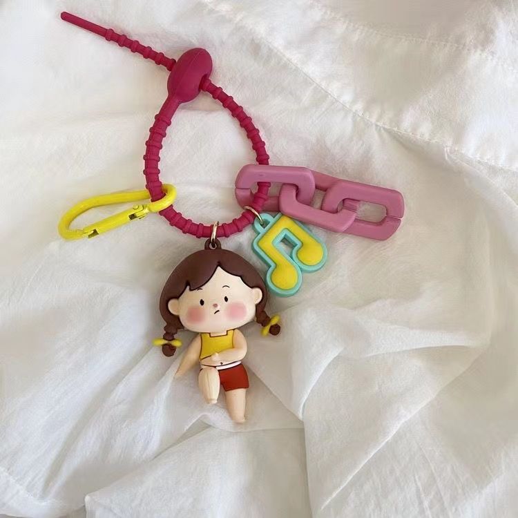 運動女孩鑰匙扣精緻網書包掛件公仔創意個性汽車可愛女書包鏈條