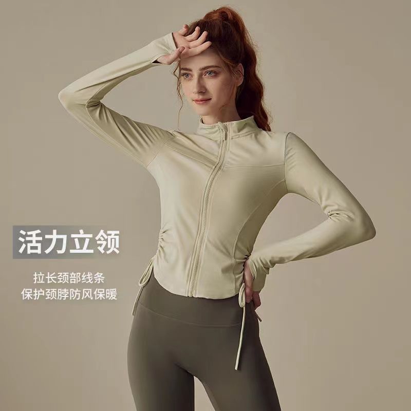 新款瑜伽套装外套女秋冬高级感抽绳显瘦跑步运动外套速干健身上衣