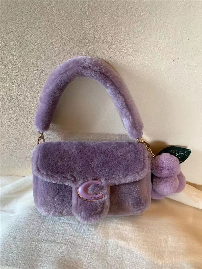 Chio2DSd grape bobo plush bag women's spring and autumn 2023 new portable...
