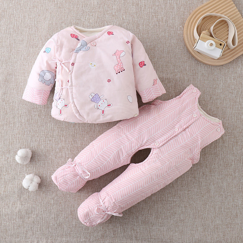 Baby handmade cotton clothes newborn pure cotton children men and women wrapped feet cotton jacket cotton trousers baby warm suit free shipping