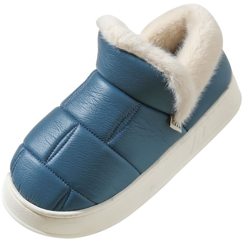 回力保暖羽绒鞋情侣家居冬季厚底防滑包跟棉拖鞋加绒中帮棉鞋冬天