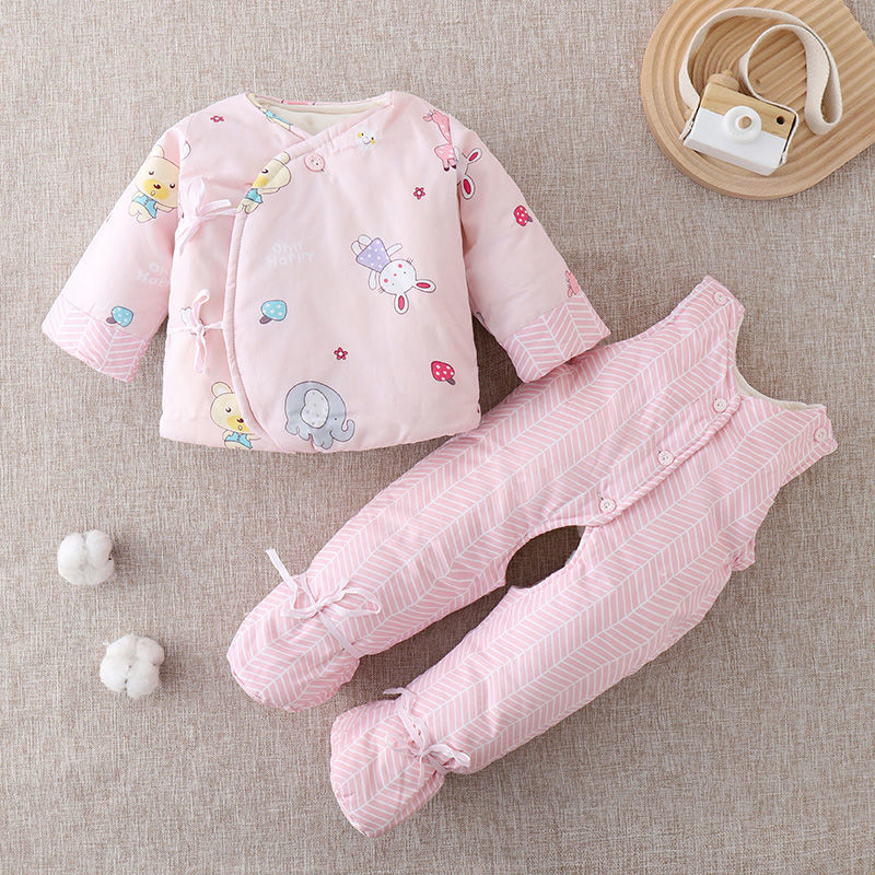 Baby handmade cotton clothes newborn pure cotton children men and women wrapped feet cotton jacket cotton trousers baby warm suit free shipping
