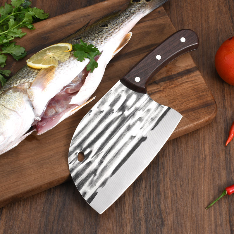 鱼头刀锻打刀锋利切菜切肉杀鱼刀厨房砍骨不锈钢刀具菜刀网红刀
