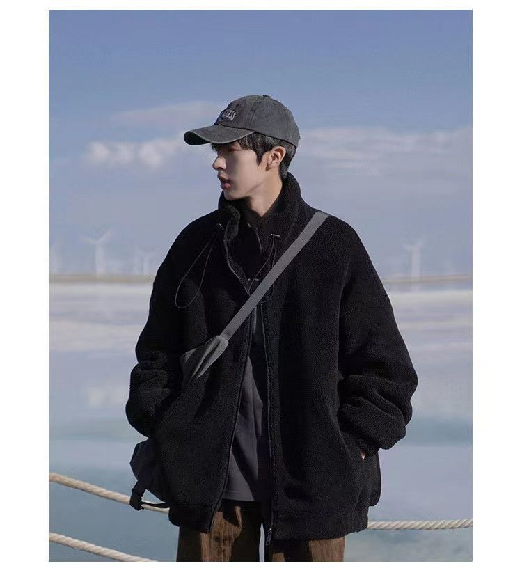 Cappotto da uomo in cotone casual coreano versatile invernale in pile di agnello spesso_voghion.com