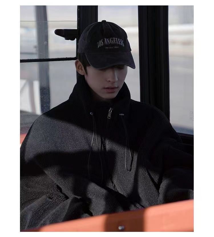 Cappotto da uomo in cotone casual coreano versatile invernale in pile di agnello spesso_voghion.com